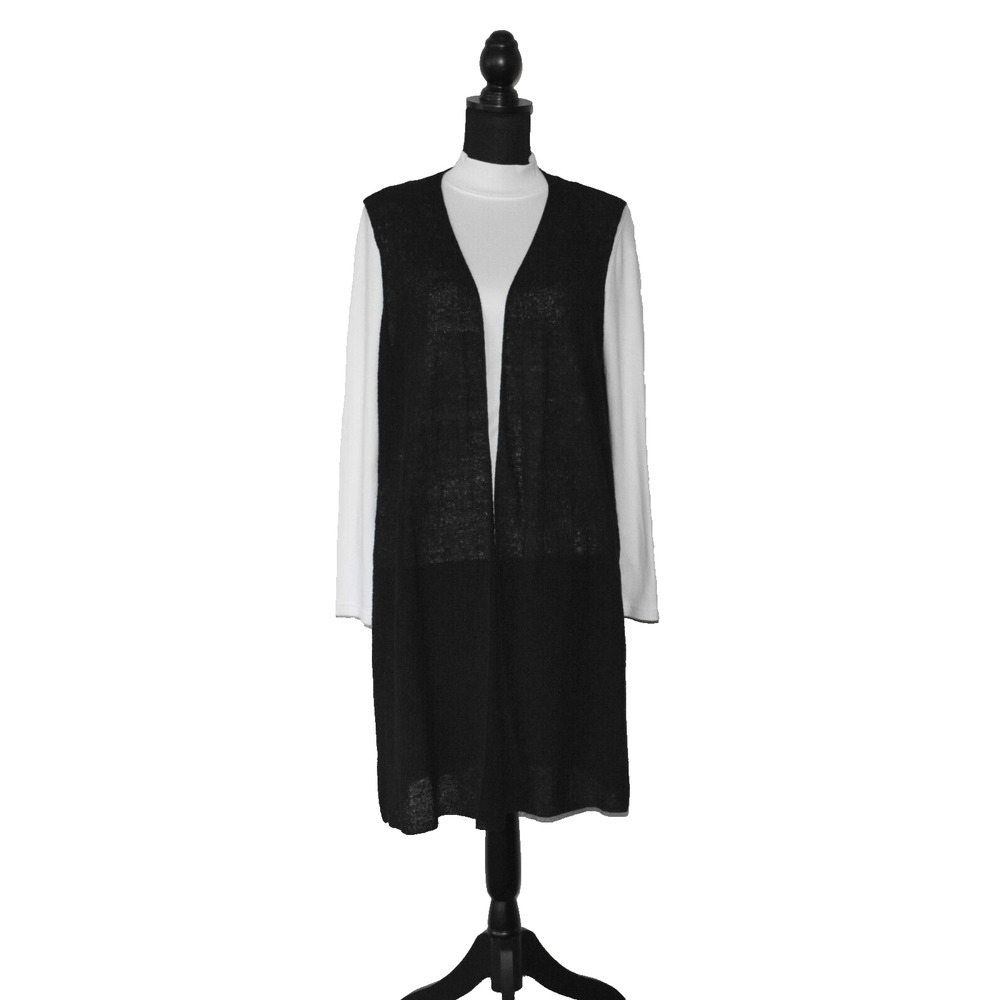 A5 Auth Eileen Fisher Viscose Open Front Sleevele… - image 1